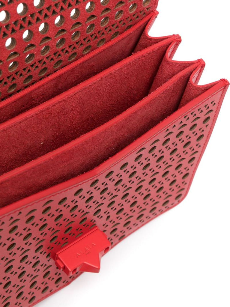 Red Le Papa Perforated Leather Shoulder Bag
