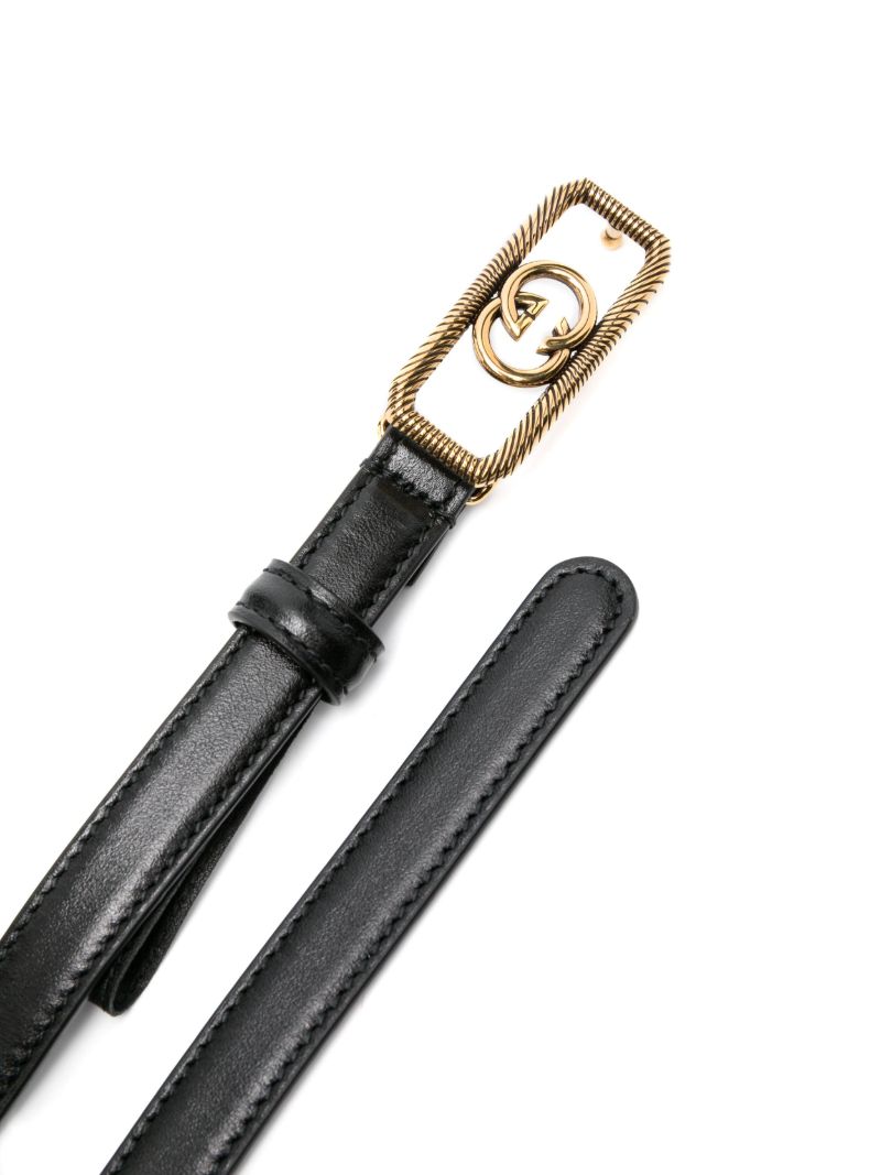 Black Interlocking G Leather Belt