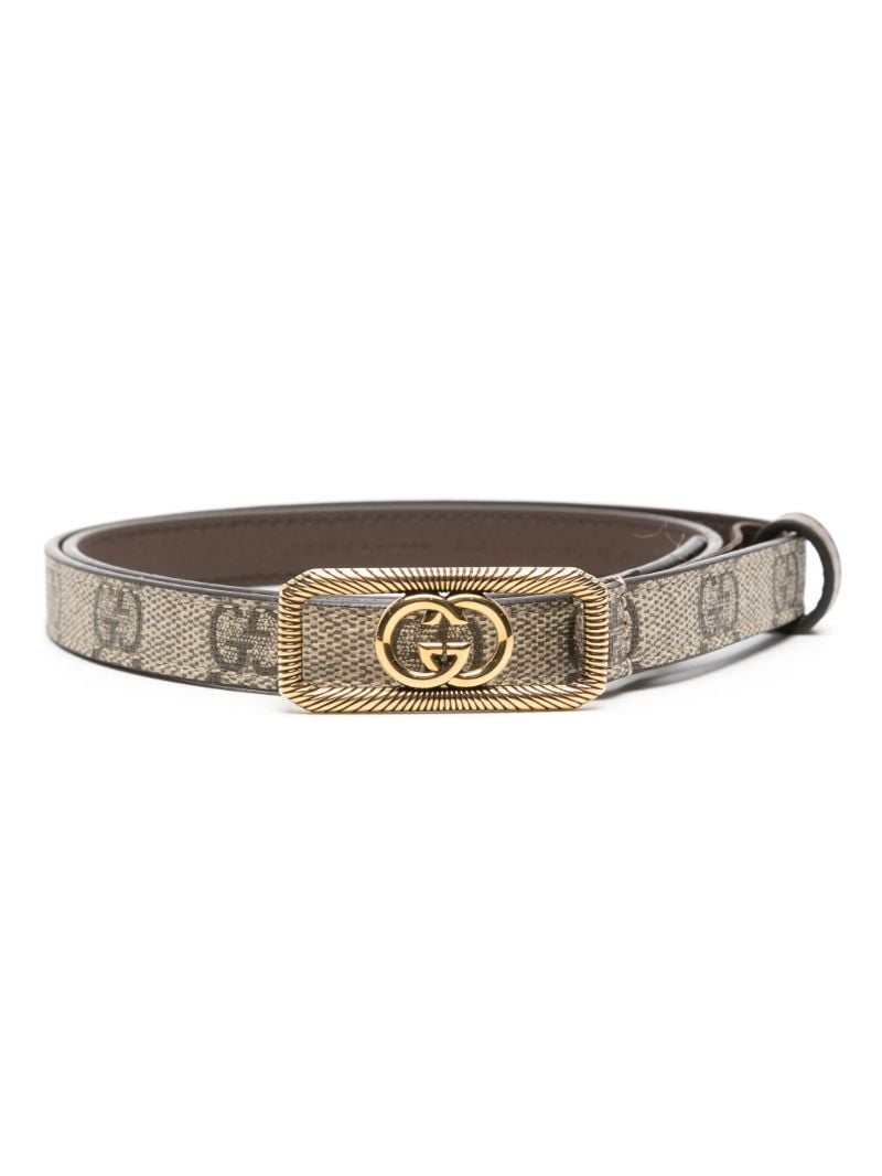 Brown Interlocking G Canvas Belt