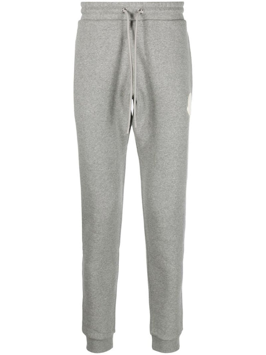 Grey Logo-appliquÃ_x0083_Â© Cotton Track Pants