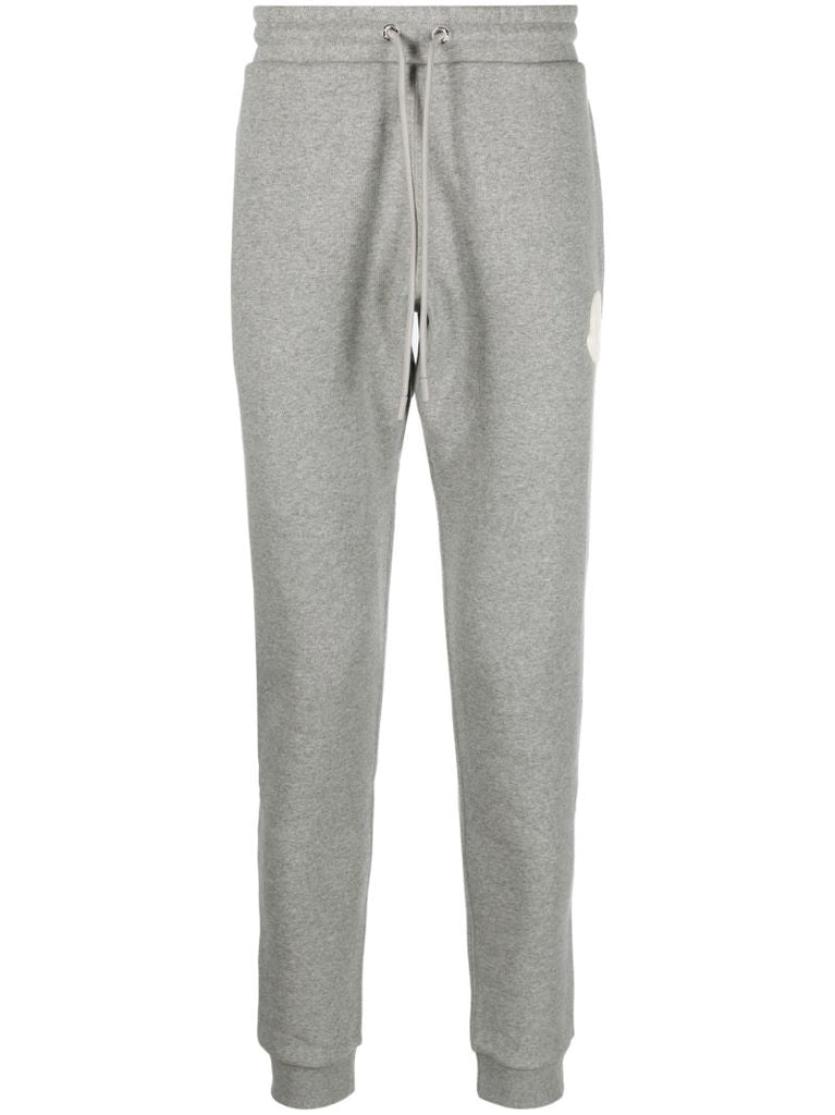 Grey Logo-appliquÃ_x0083_Â© Cotton Track Pants