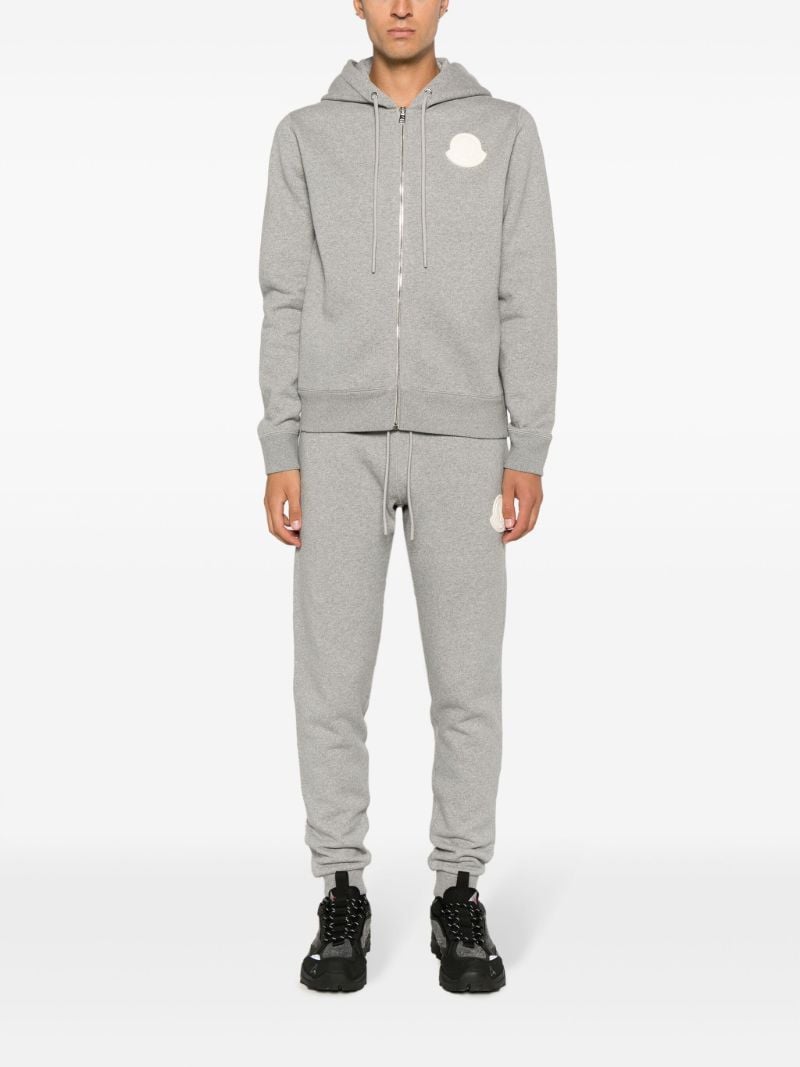 Grey Logo-appliquÃ_x0083_Â© Cotton Track Pants