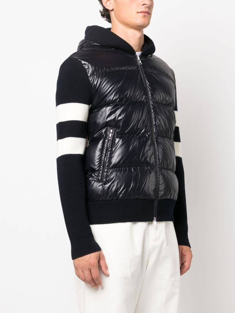 Blue Padded Virgin-wool Cardigan Jacket