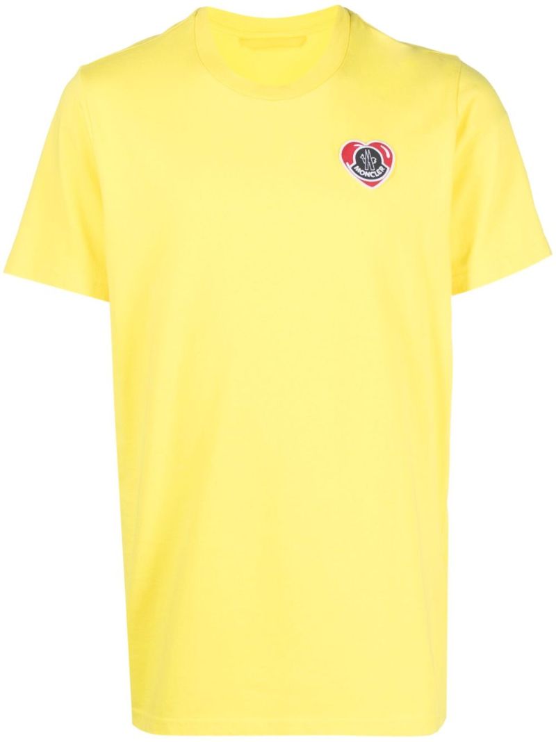 Yellow Logo-appliquÃ_x0083_Â© Cotton T-shirt