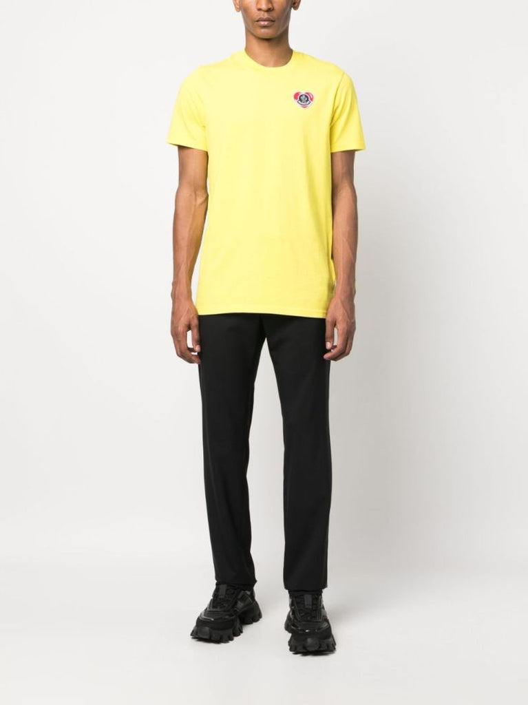 Yellow Logo-appliquÃ_x0083_Â© Cotton T-shirt
