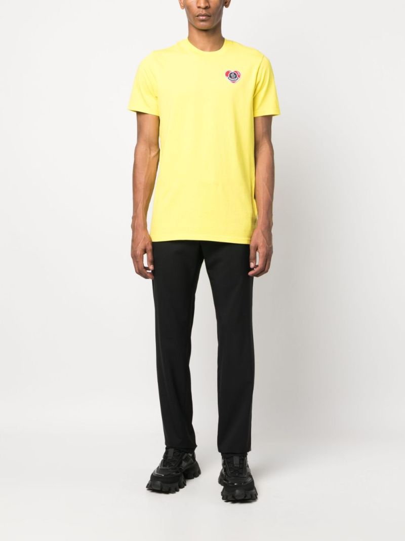 Yellow Logo-appliquÃ_x0083_Â© Cotton T-shirt