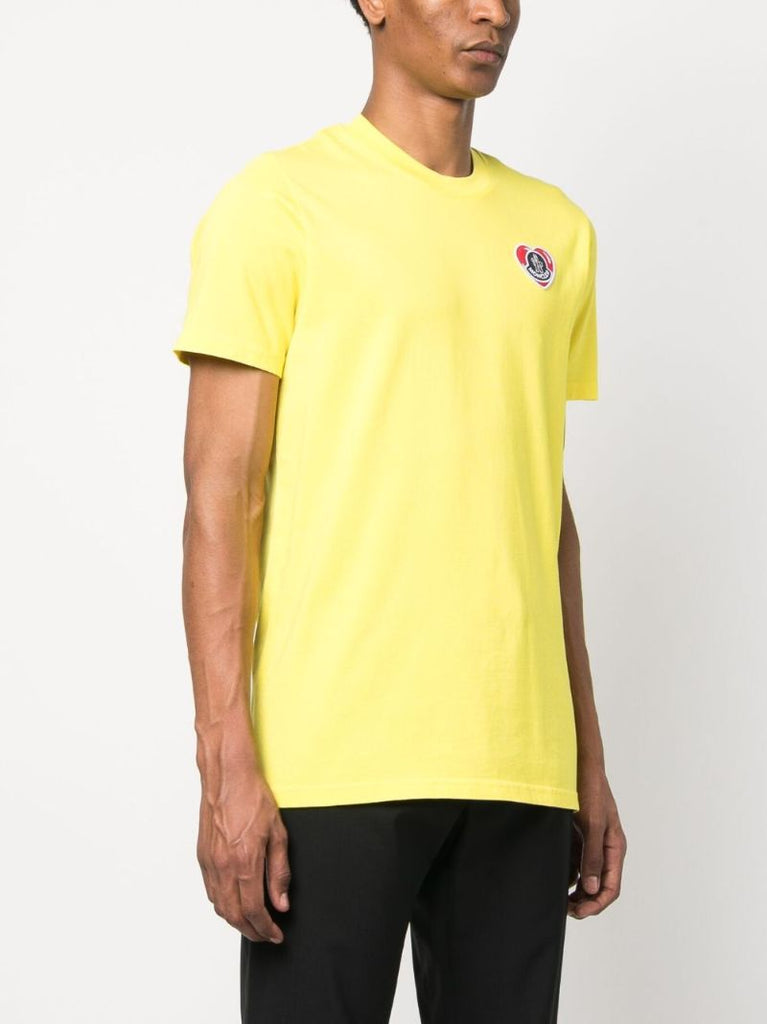 Yellow Logo-appliquÃ_x0083_Â© Cotton T-shirt