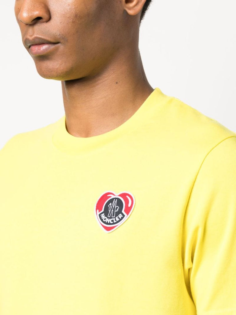 Yellow Logo-appliquÃ_x0083_Â© Cotton T-shirt