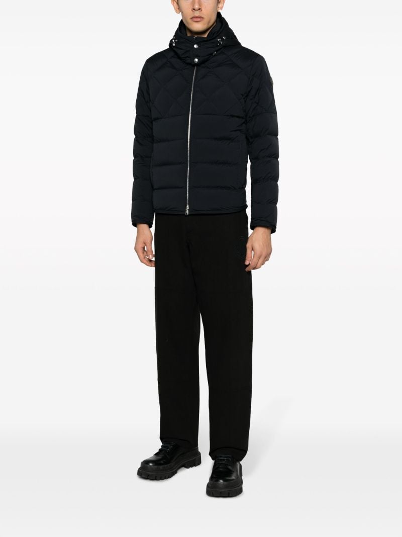 Black Cotton Straight-leg Trousers