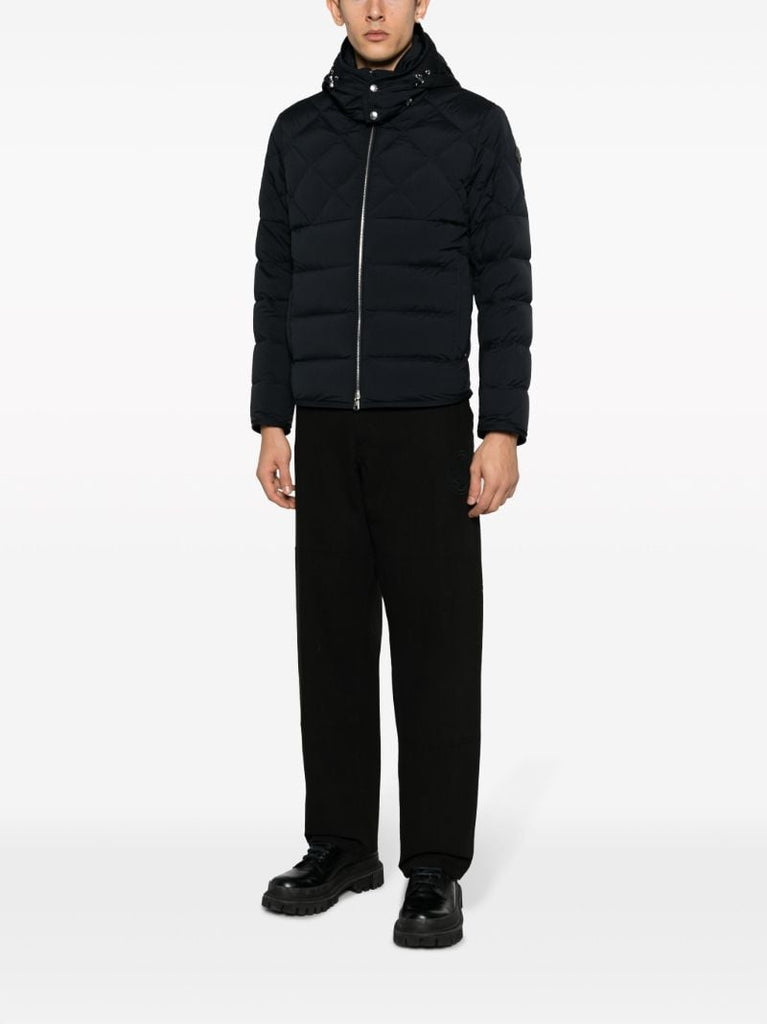 Black Cotton Straight-leg Trousers