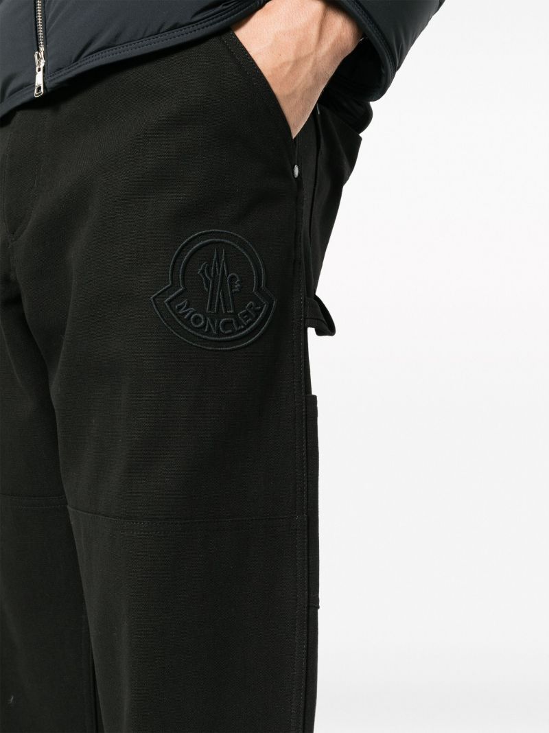 Black Cotton Straight-leg Trousers