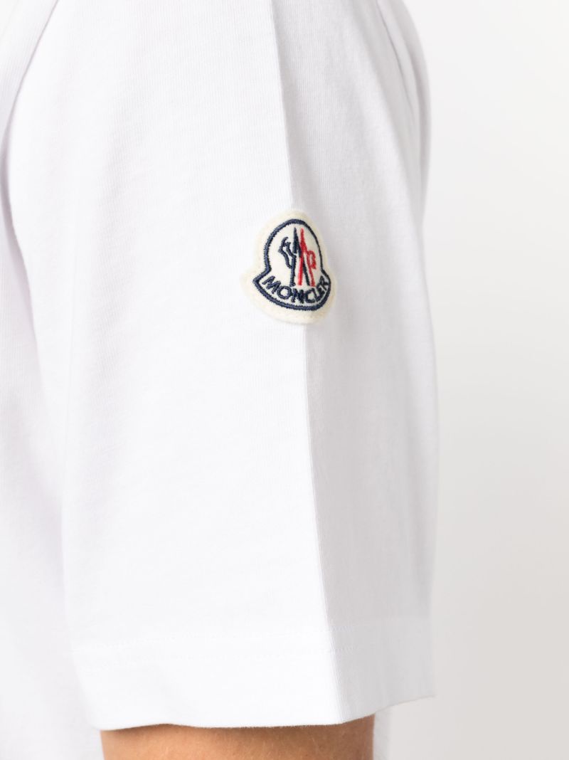 White Logo Print Cotton T-shirt