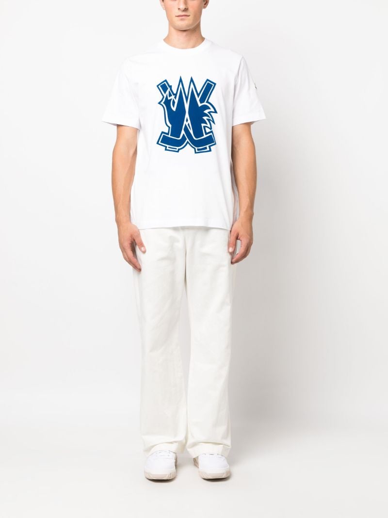 White Logo Print Cotton T-shirt