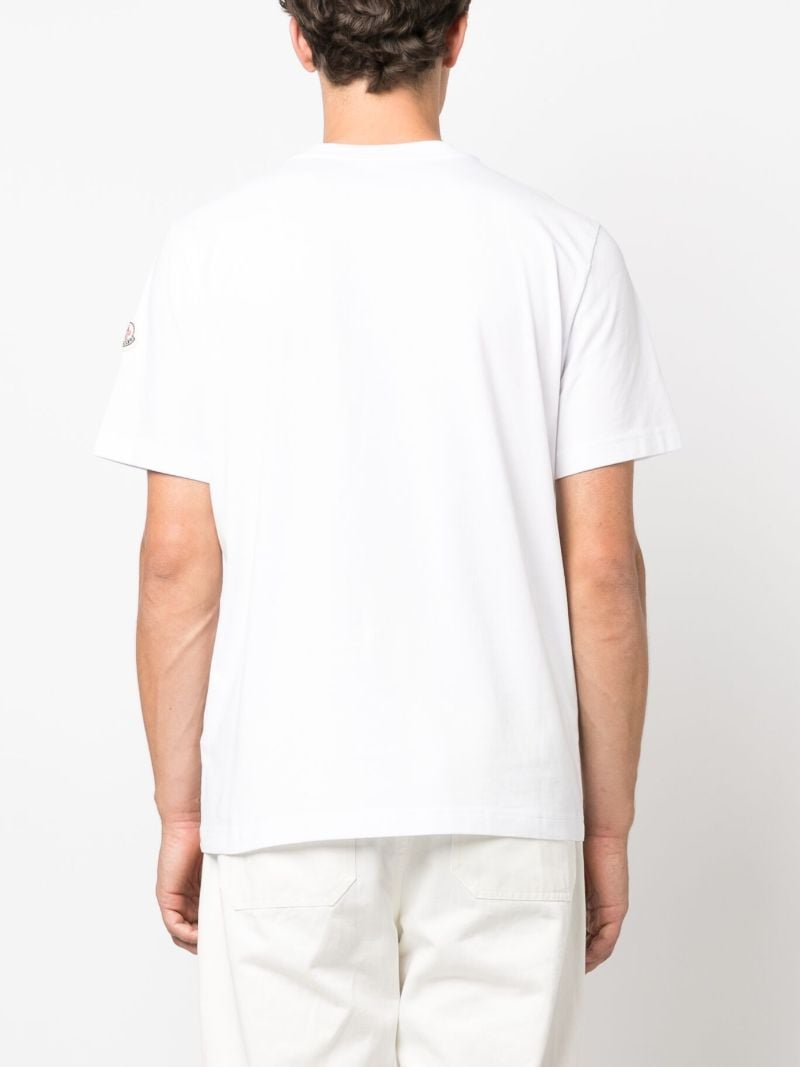 White Logo Print Cotton T-shirt