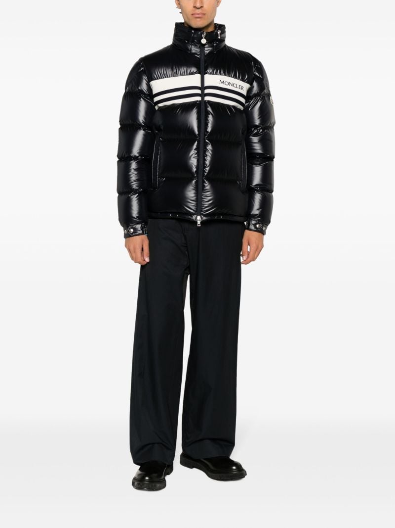 Blue Skarstind Logo Print Puffer Jacket
