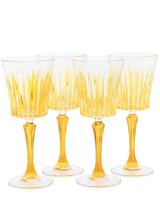 Yellow Crystal Wine Glass Set