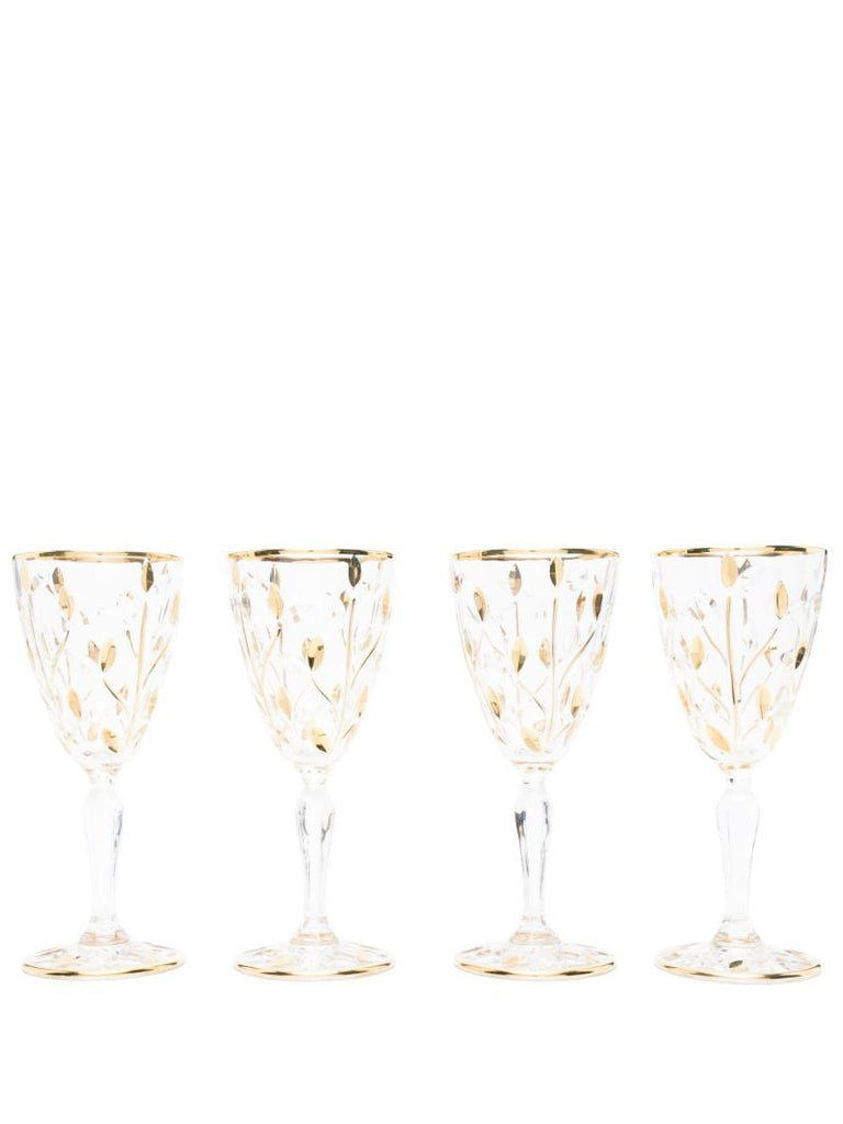 Gold-tone Crystal Glass Set