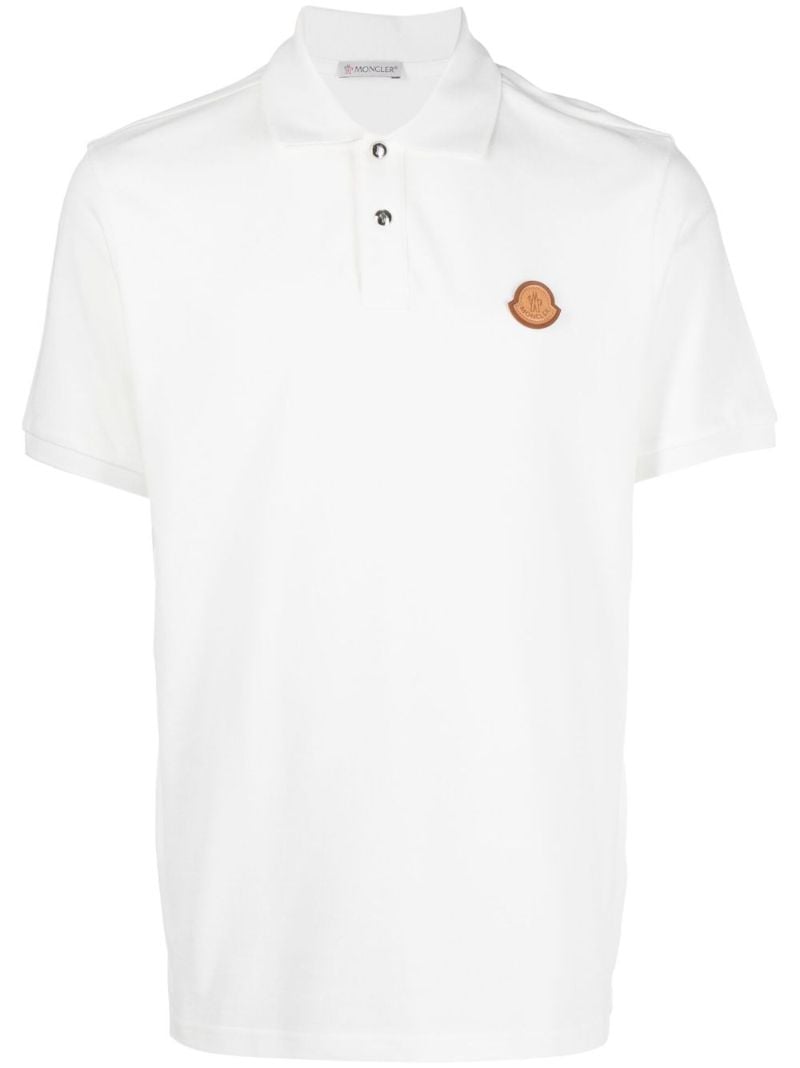 White Logo-appliquÃ_x0083_Â© Cotton Polo Shirt