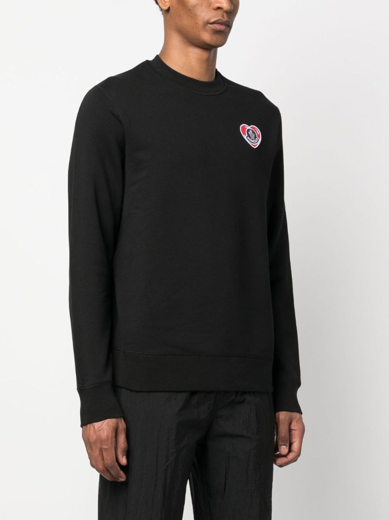 Black Logo-appliquÃ_x0083_Â© Cotton Sweatshirt