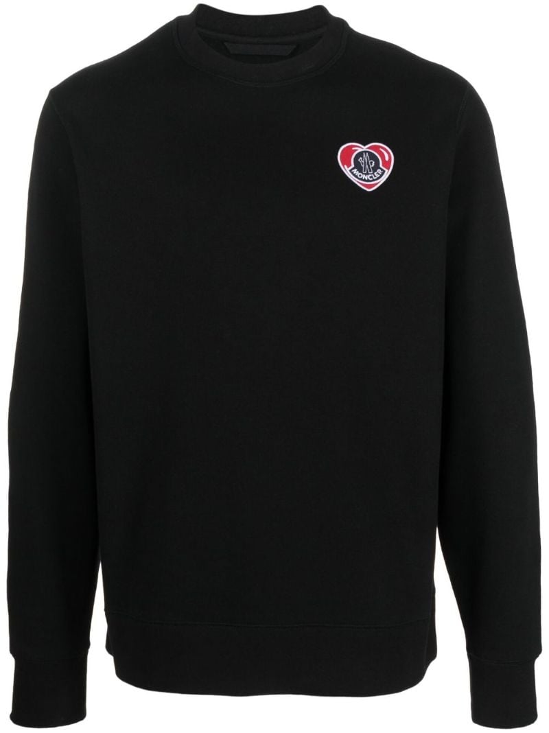 Black Logo-appliquÃ_x0083_Â© Cotton Sweatshirt
