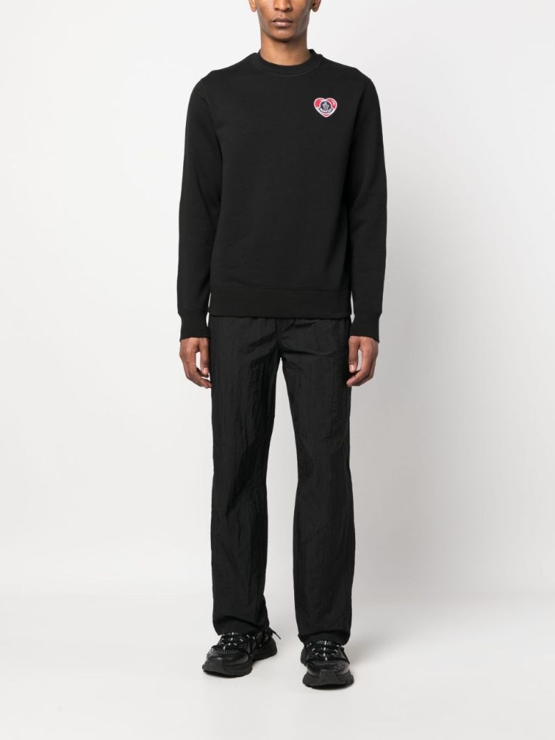 Black Logo-appliquÃ_x0083_Â© Cotton Sweatshirt