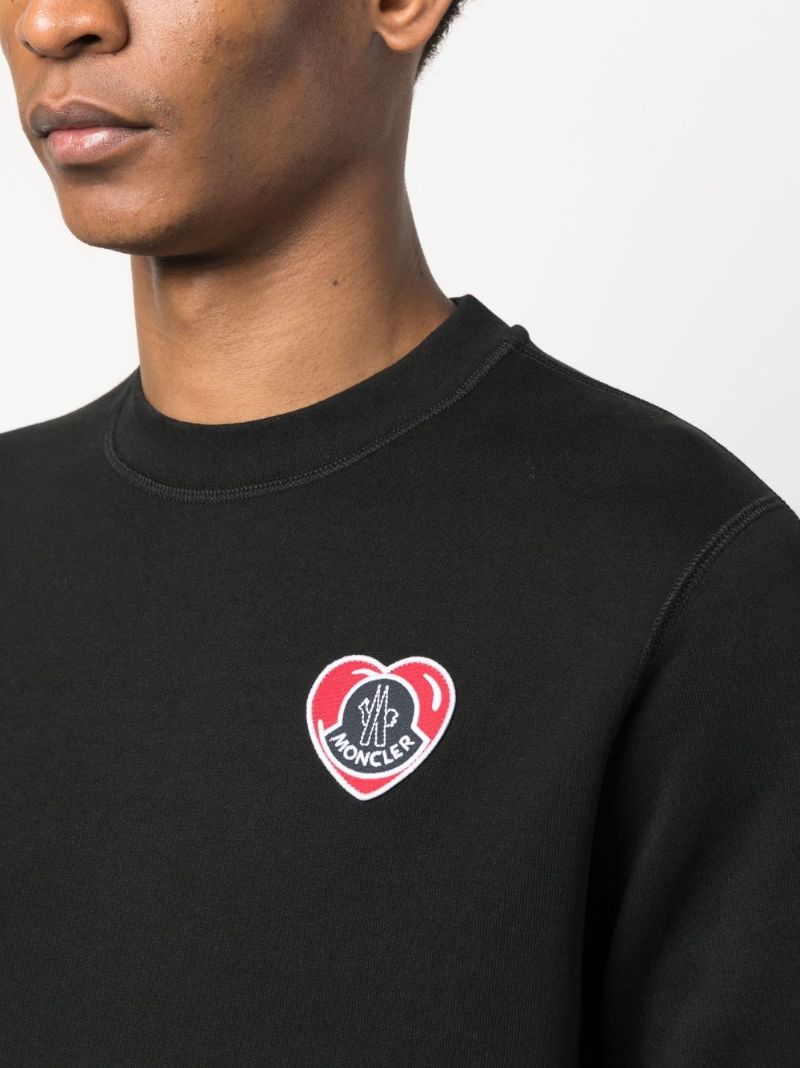 Black Logo-appliquÃ_x0083_Â© Cotton Sweatshirt