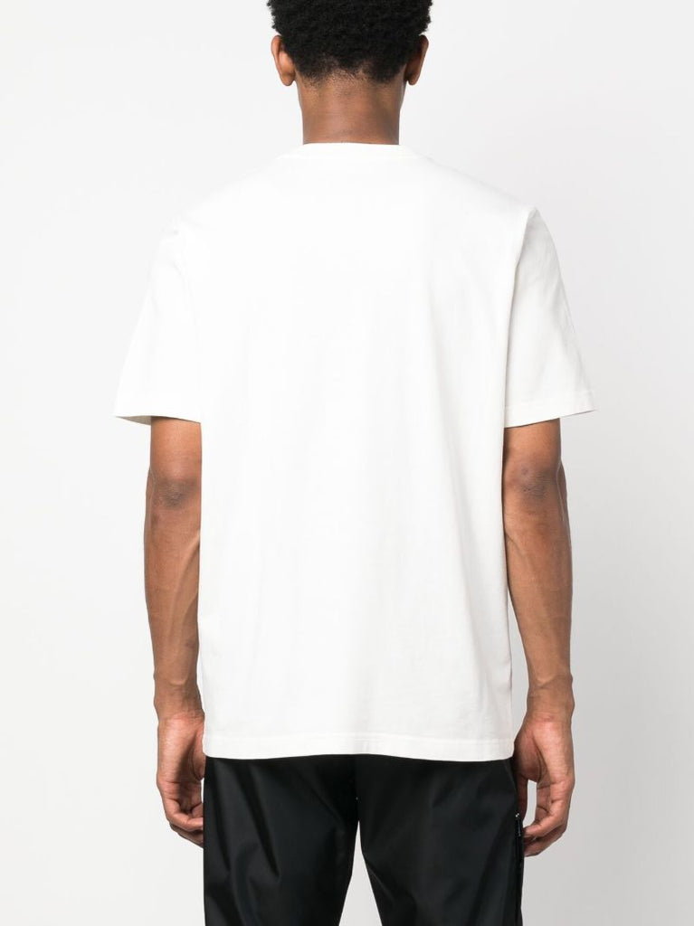 White Logo Patch Cotton T-shirt