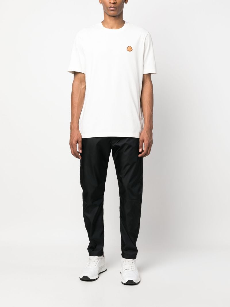 White Logo Patch Cotton T-shirt