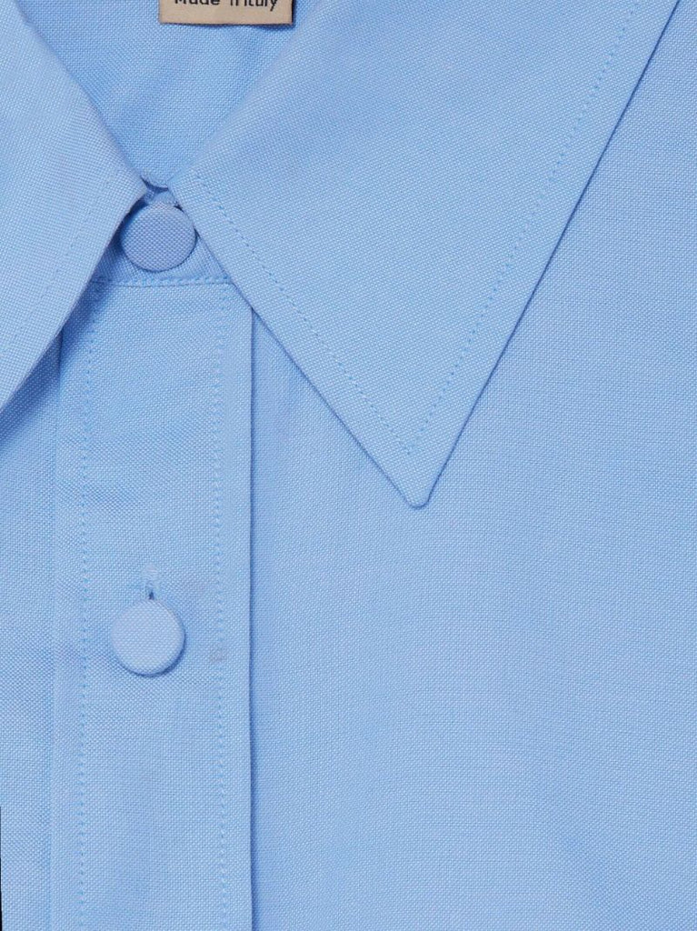 Blue Detachable-sleeve Cotton Shirt