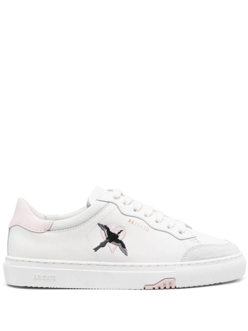 White Clean 90 Embroidered Leather Sneakers