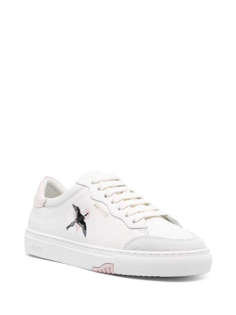 White Clean 90 Embroidered Leather Sneakers
