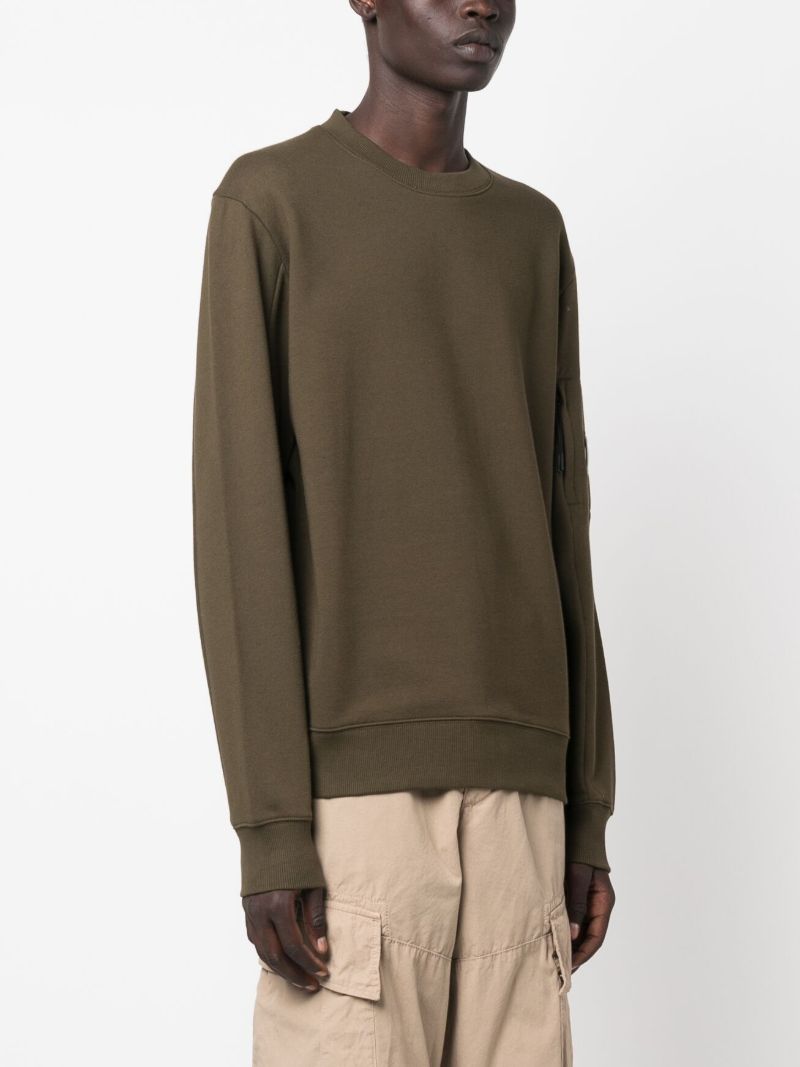 Green Lens-detail Cotton Sweatshirt