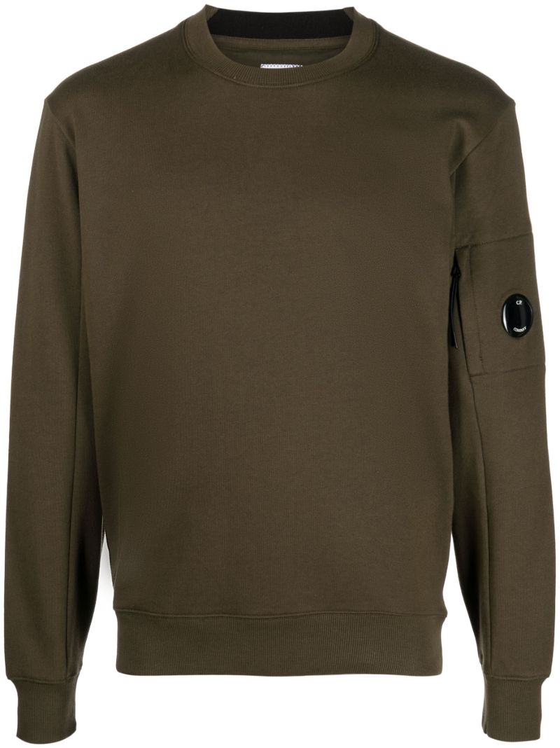 Green Lens-detail Cotton Sweatshirt