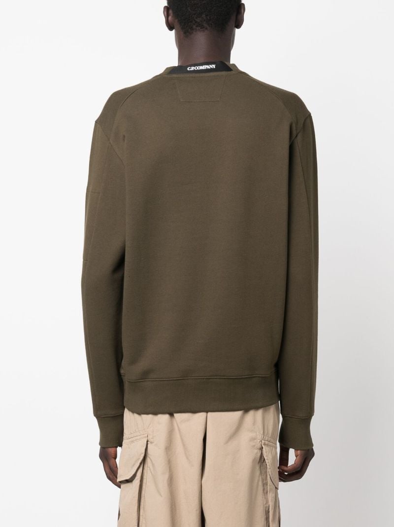 Green Lens-detail Cotton Sweatshirt