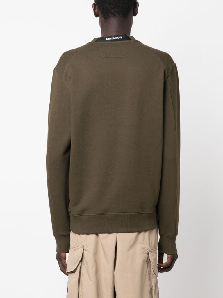 Green Lens-detail Cotton Sweatshirt