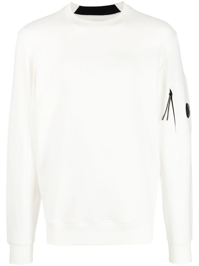 White Lens-detail Cotton Sweatshirt