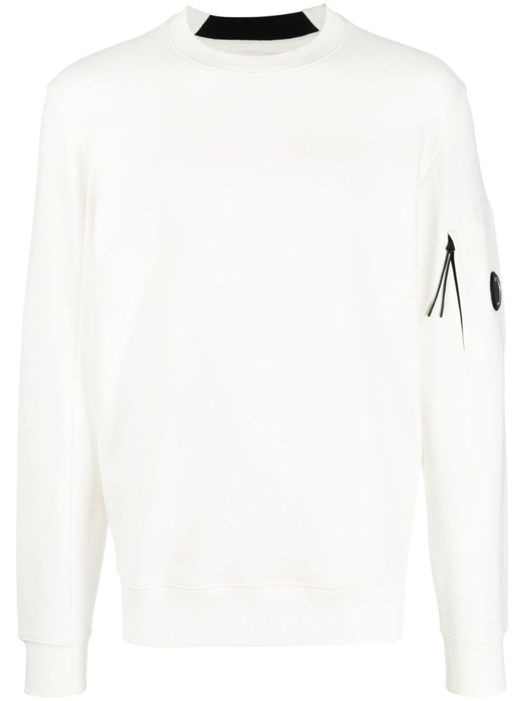 White Lens-detail Cotton Sweatshirt
