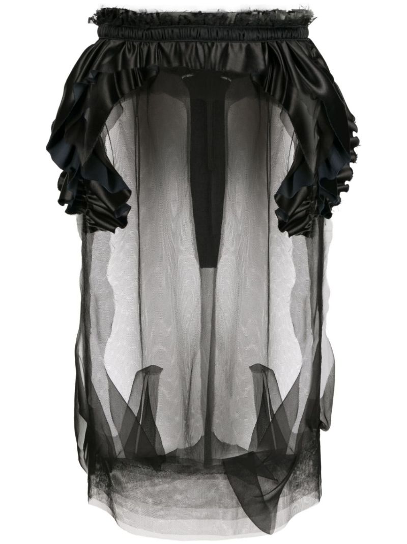 Black Ruffled Tulle Skirt