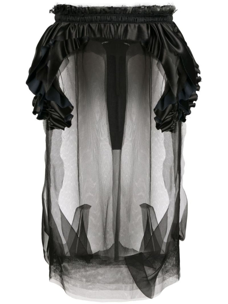 Black Ruffled Tulle Skirt