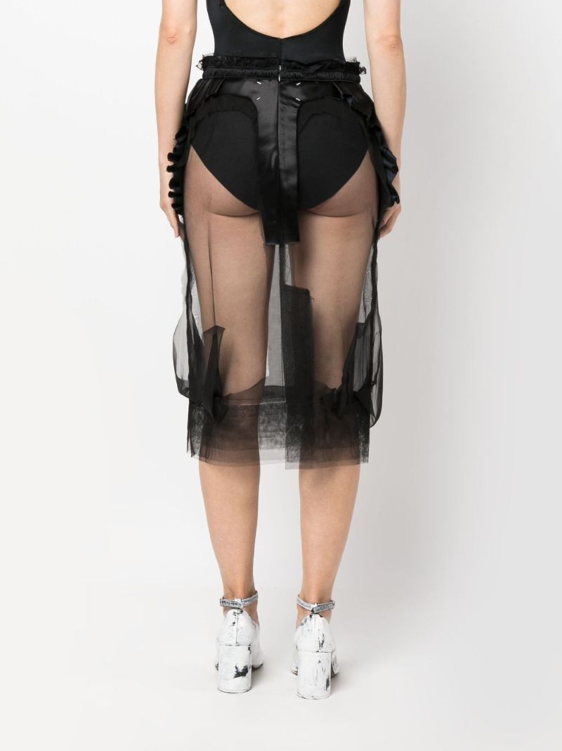 Black Ruffled Tulle Skirt