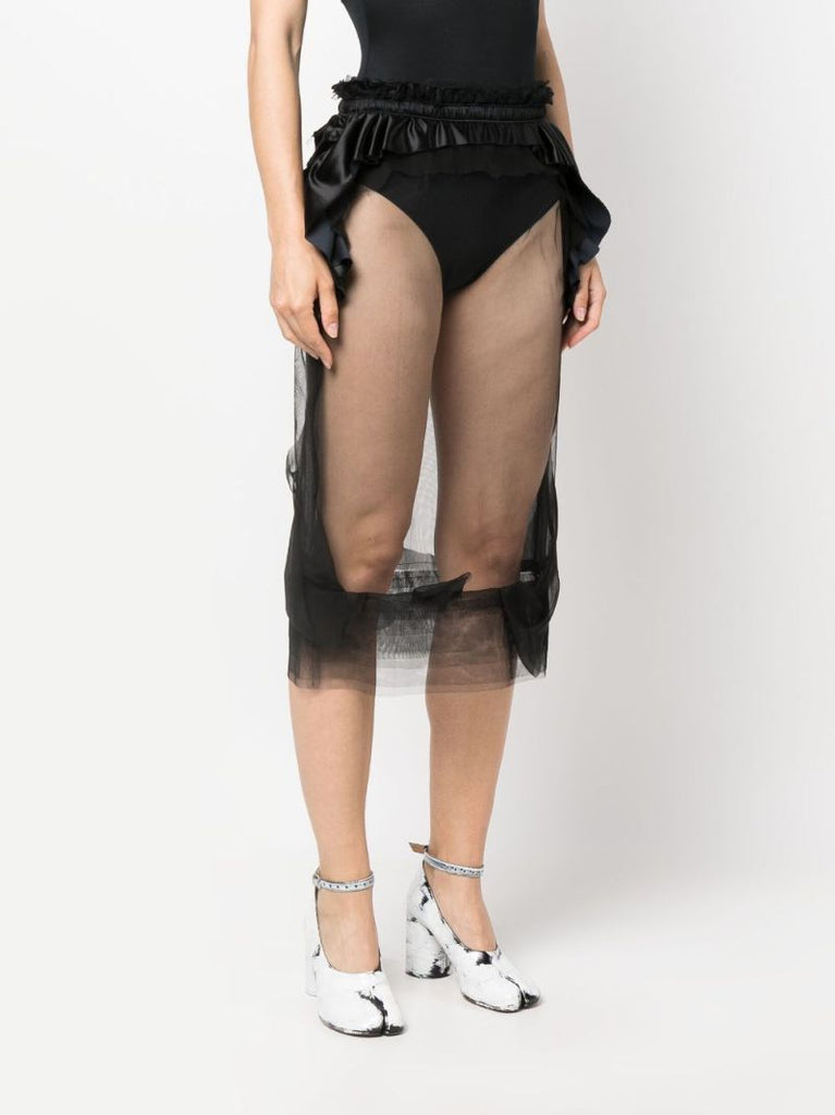 Black Ruffled Tulle Skirt