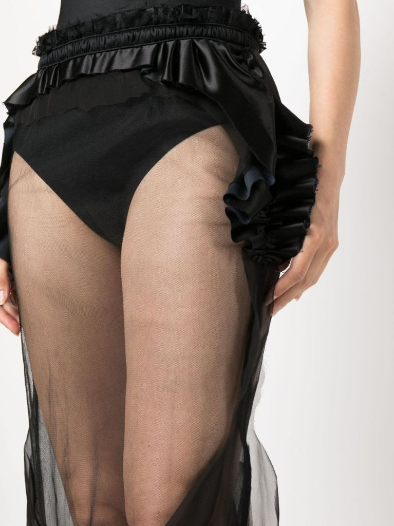 Black Ruffled Tulle Skirt