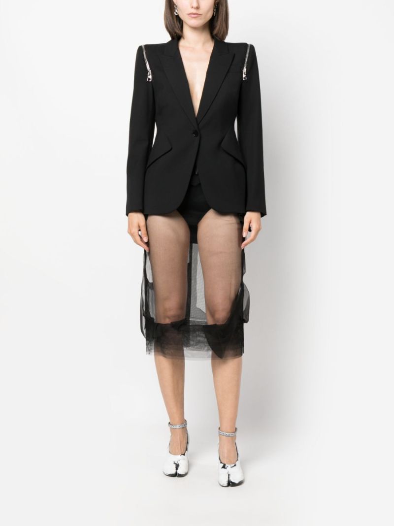Black Ruffled Tulle Skirt