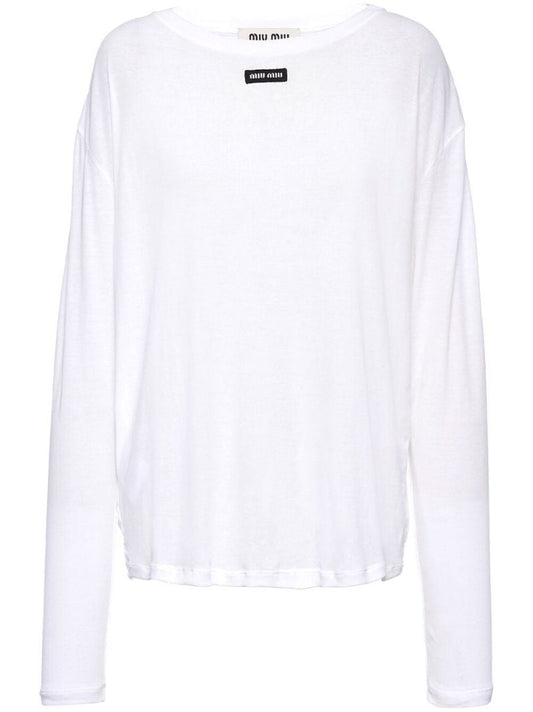 White Logo-patch Cotton T-shirt