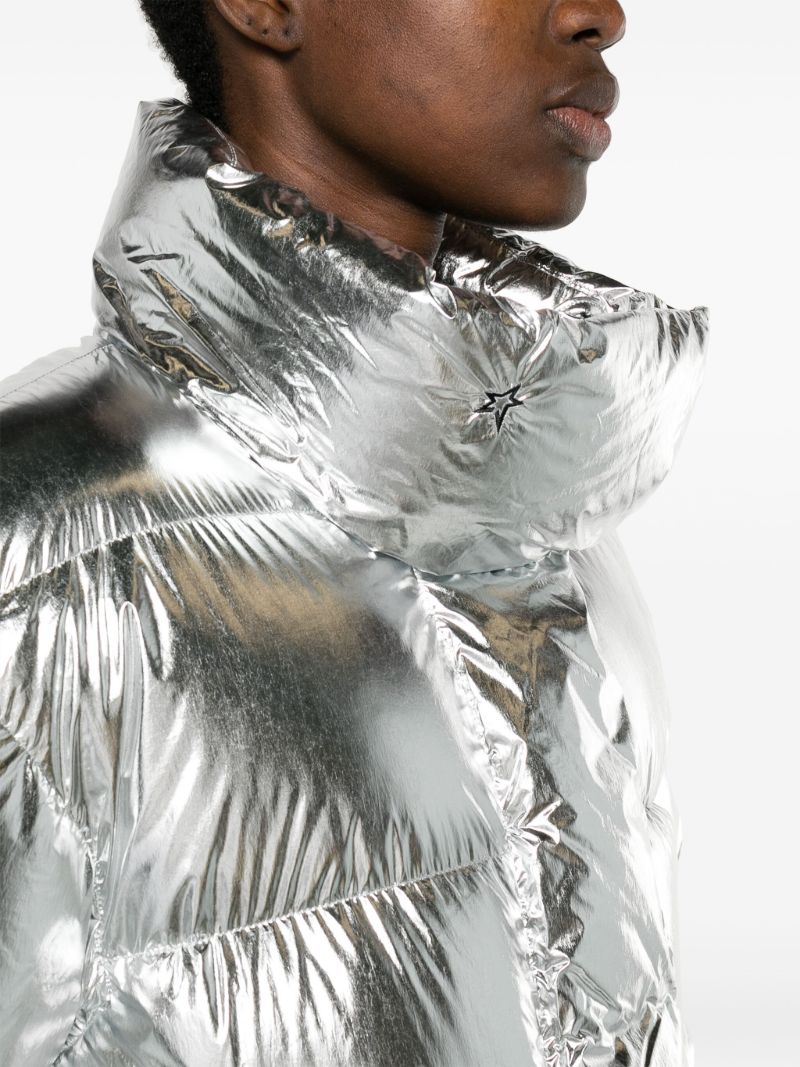 Silver-tone Foiled Puffer Ski Jacket