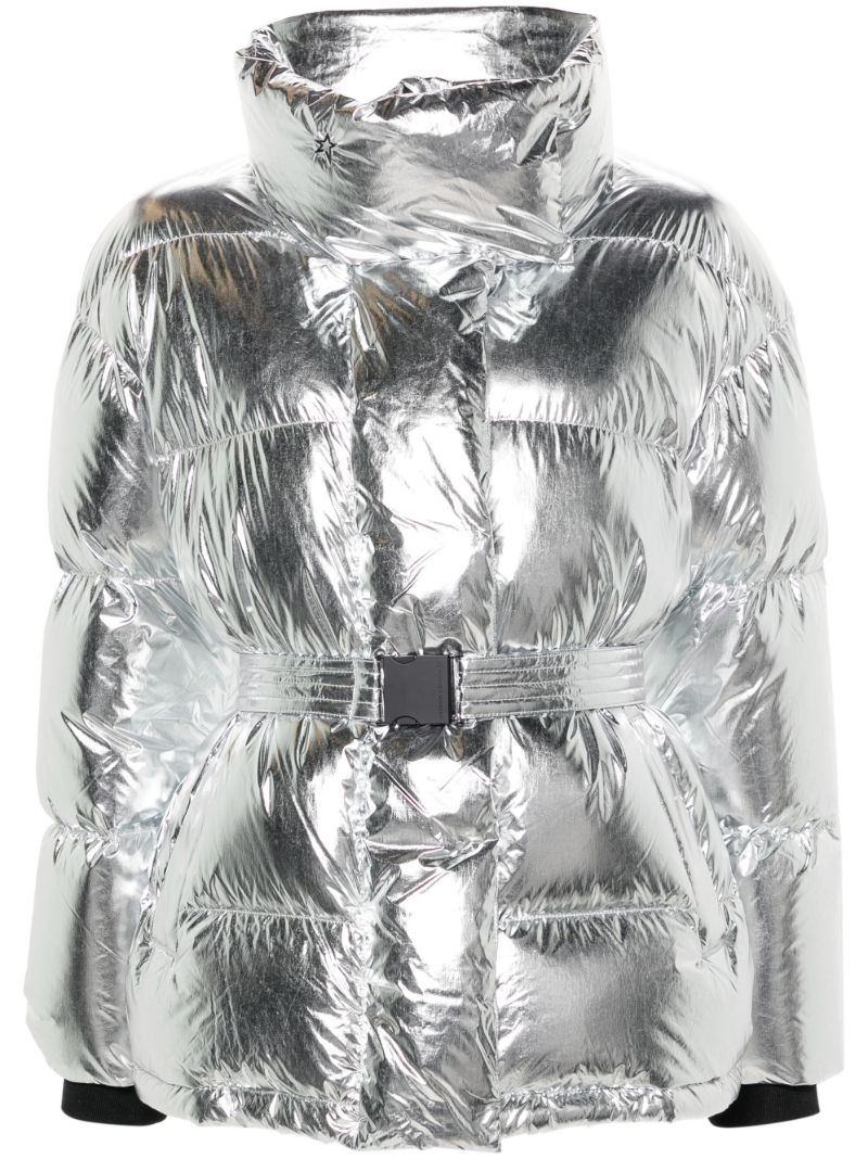 Silver-tone Foiled Puffer Ski Jacket