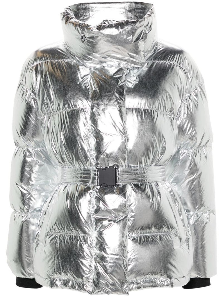 Silver-tone Foiled Puffer Ski Jacket