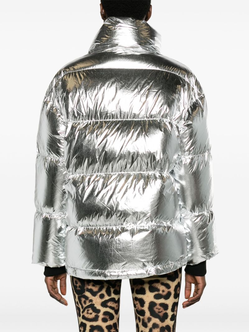 Silver-tone Foiled Puffer Ski Jacket