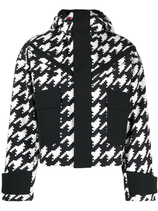 Black Calea Houndstooth-print Padded Jacket