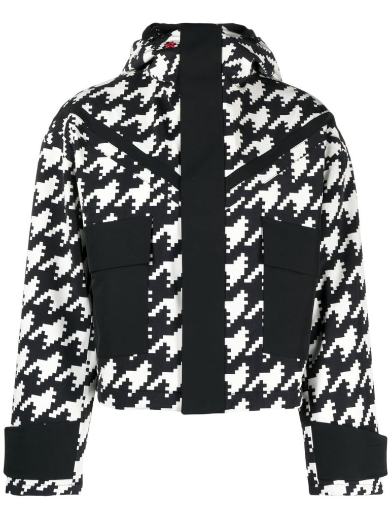 Black Calea Houndstooth-print Padded Jacket